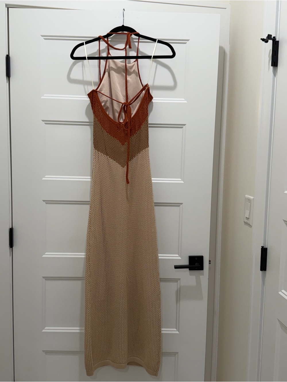 Sleeveless Knit Maxi Dress in Rust and Beige - Picture 3 of 6
